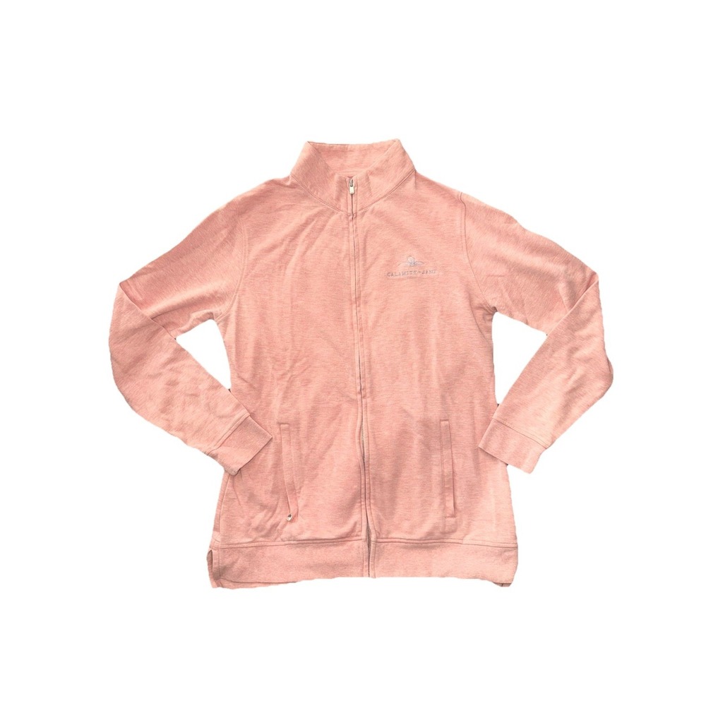 Peter Millar Comfort Crown Light Pink Full Zip Interlock Jacket Women's Sz Small